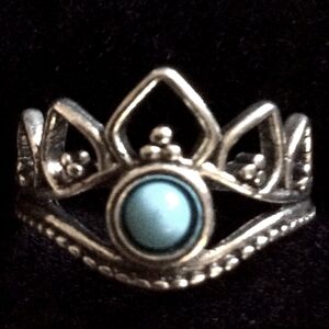 Silver Turquoise Ring Size 3